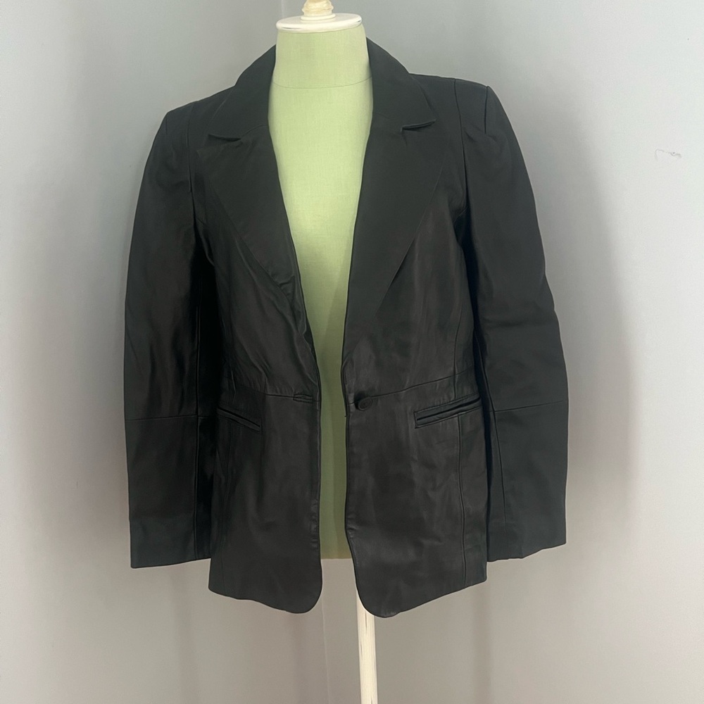 NWT River Island Genuine Leather Blazer Jacket Size 12